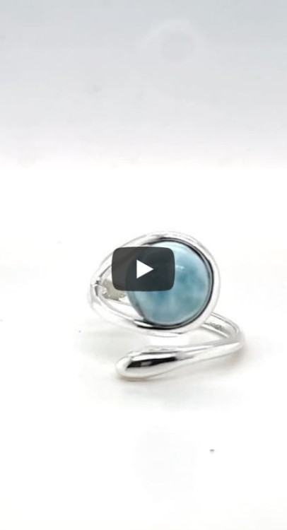 Larimar Silberring handgefertigtes Schmuckstück